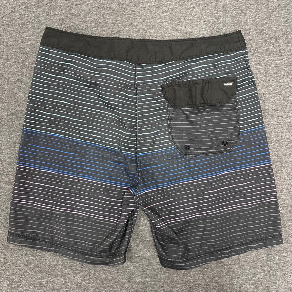 Hurley Striped Swim Trunks Board Shorts with‎ Drawstring Size 30 - Picture 7 of 8